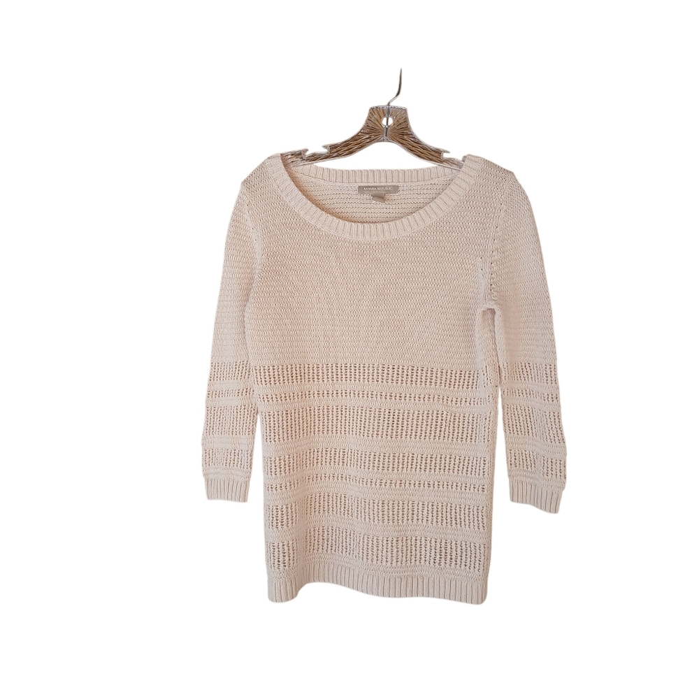 Banana Republic Factory Cream Scoop Neck Sweater Small